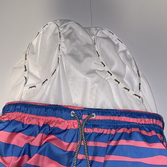 Striped Blue and Pink Swim Trunks - Picture 5 of 6